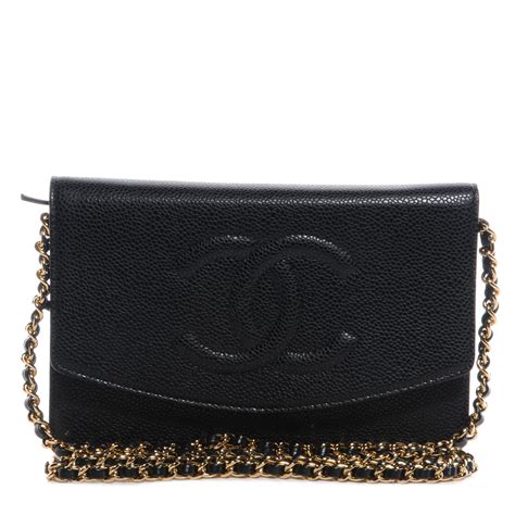 chanel wallet on a chain black caviar|CHANEL Caviar Timeless CC Wallet on Chain WOC Black.